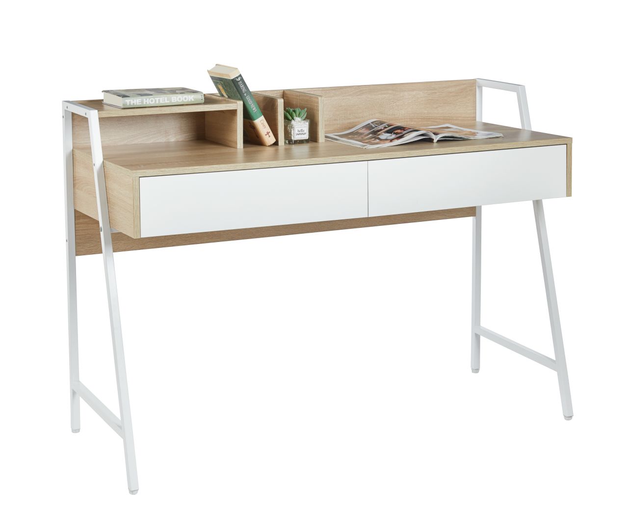 Biurko B15-FX dąb sonoma/białe