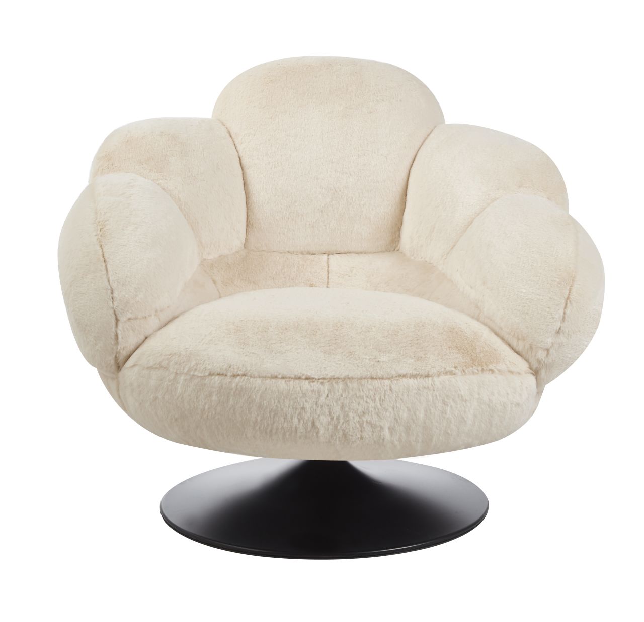 Fotel wypoczynkowy obracany FR8-FX futerko beżowe