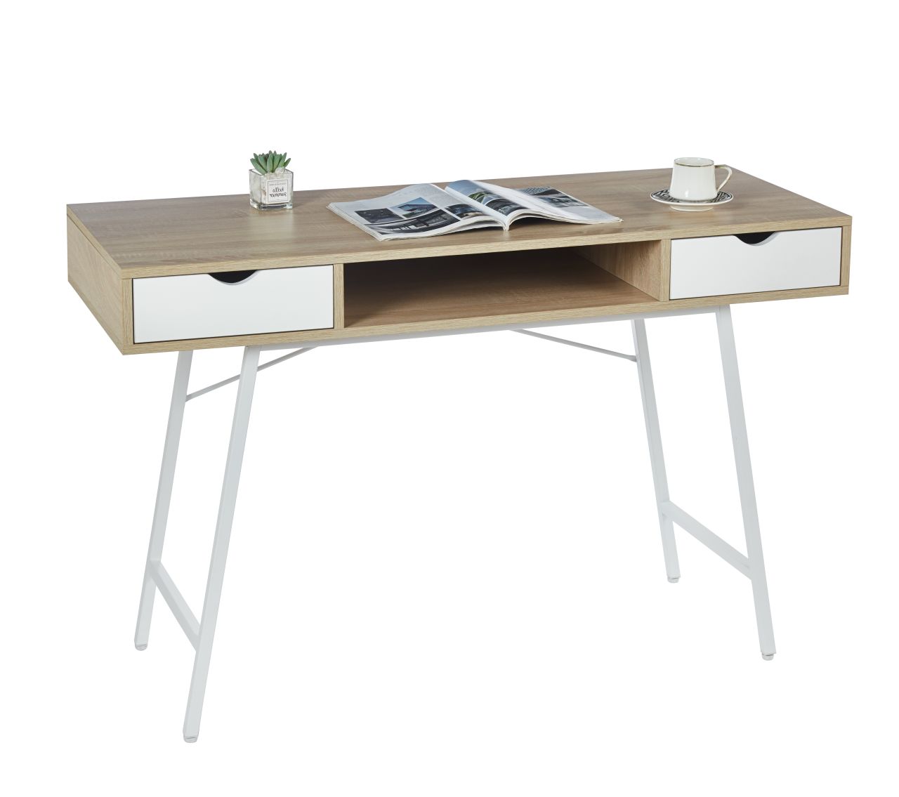 Biurko B18-FX dąb sonoma/białe