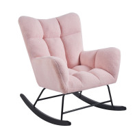 Fotel bujany FR4-FX Teddy różowy