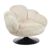 Fotel wypoczynkowy obracany FR8-FX futerko beżowe